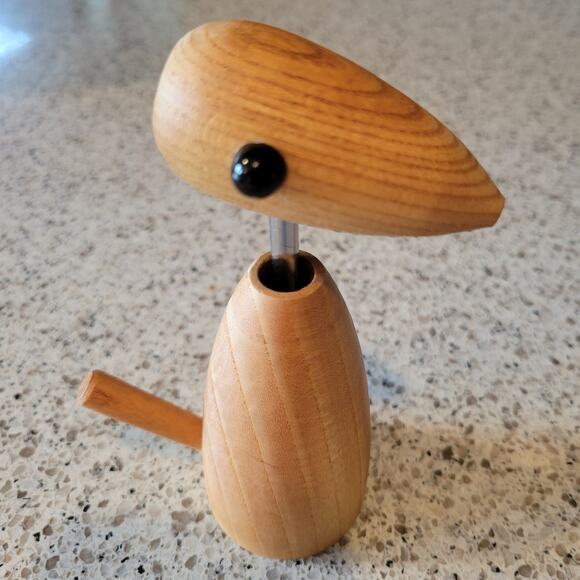 VTG MCM Handcrafted Wood Bird Corkscrew Bottle Opener Stainless Made in Japan - Picture 16 of 16